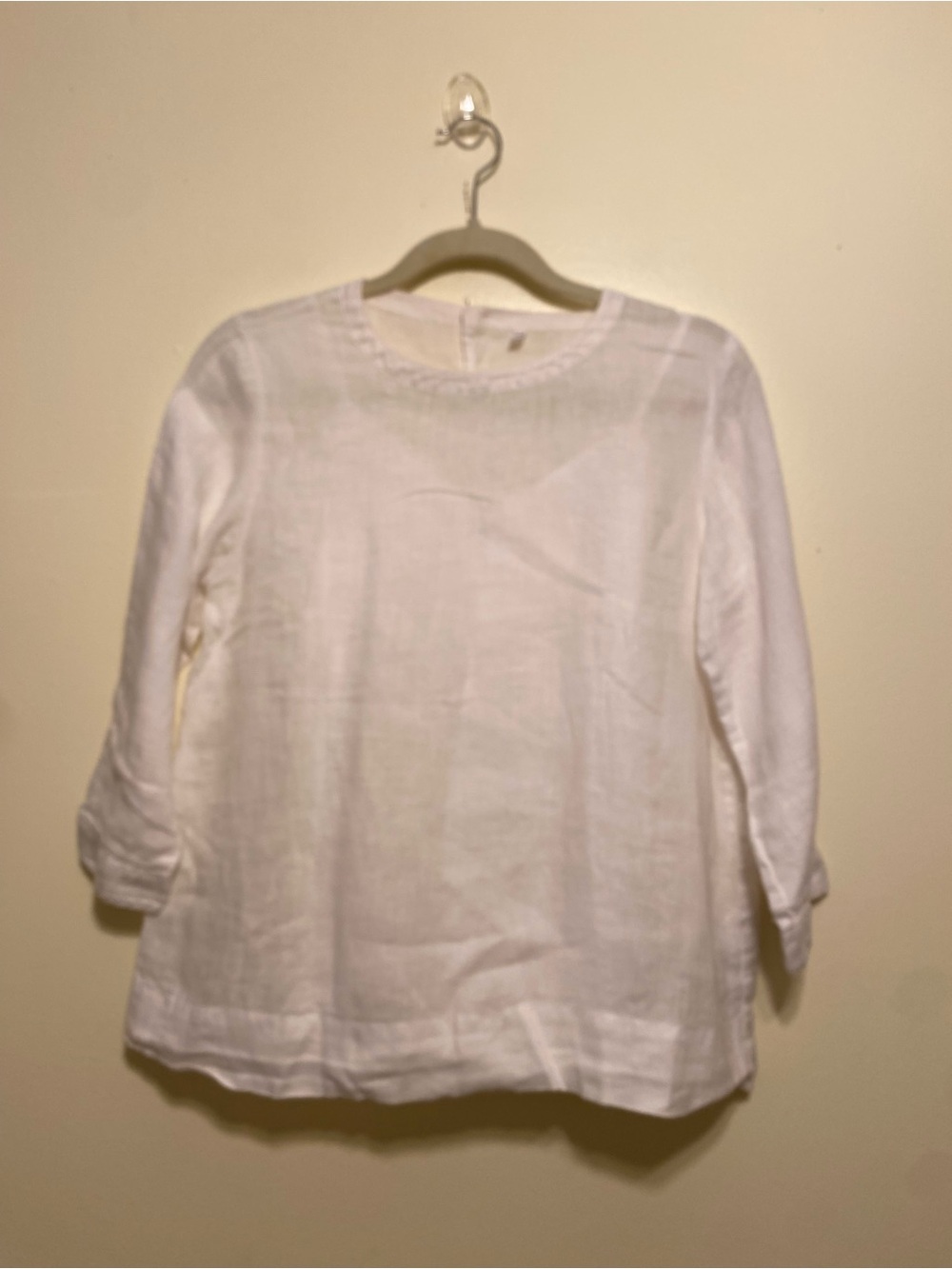 Muji White 100% Linen  Top. Size S